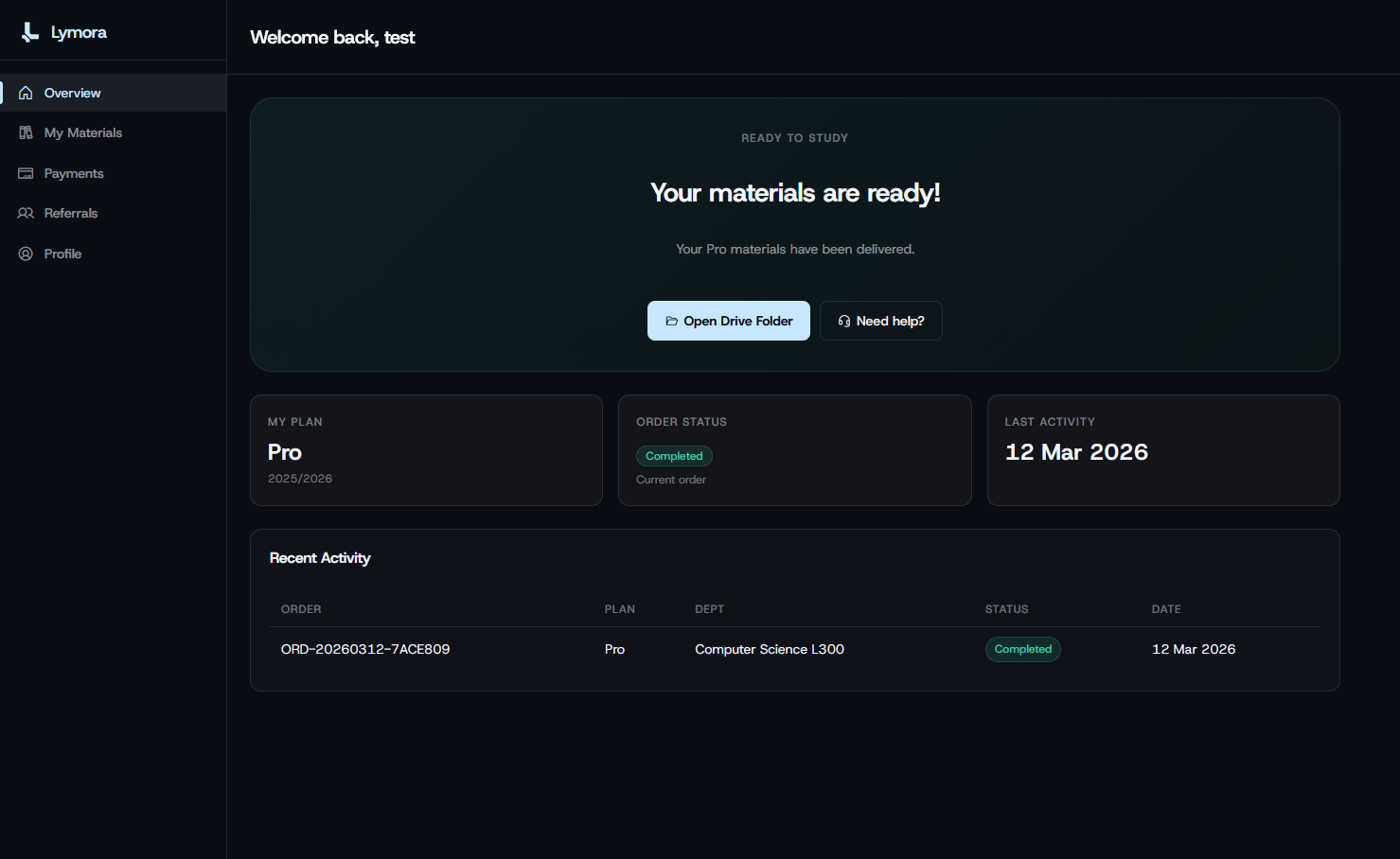 Lymora Knowledge Platform Dashboard